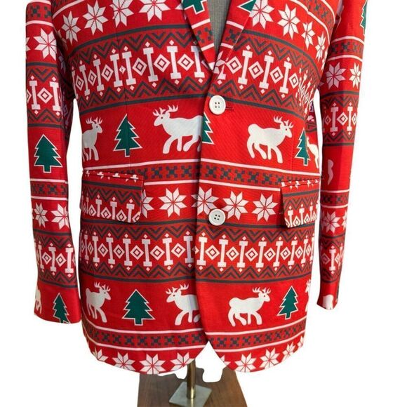 Festified Men’s Holiday Reindeer Blazer Ugly Christmas Sz. 40 - Picture 3 of 8
